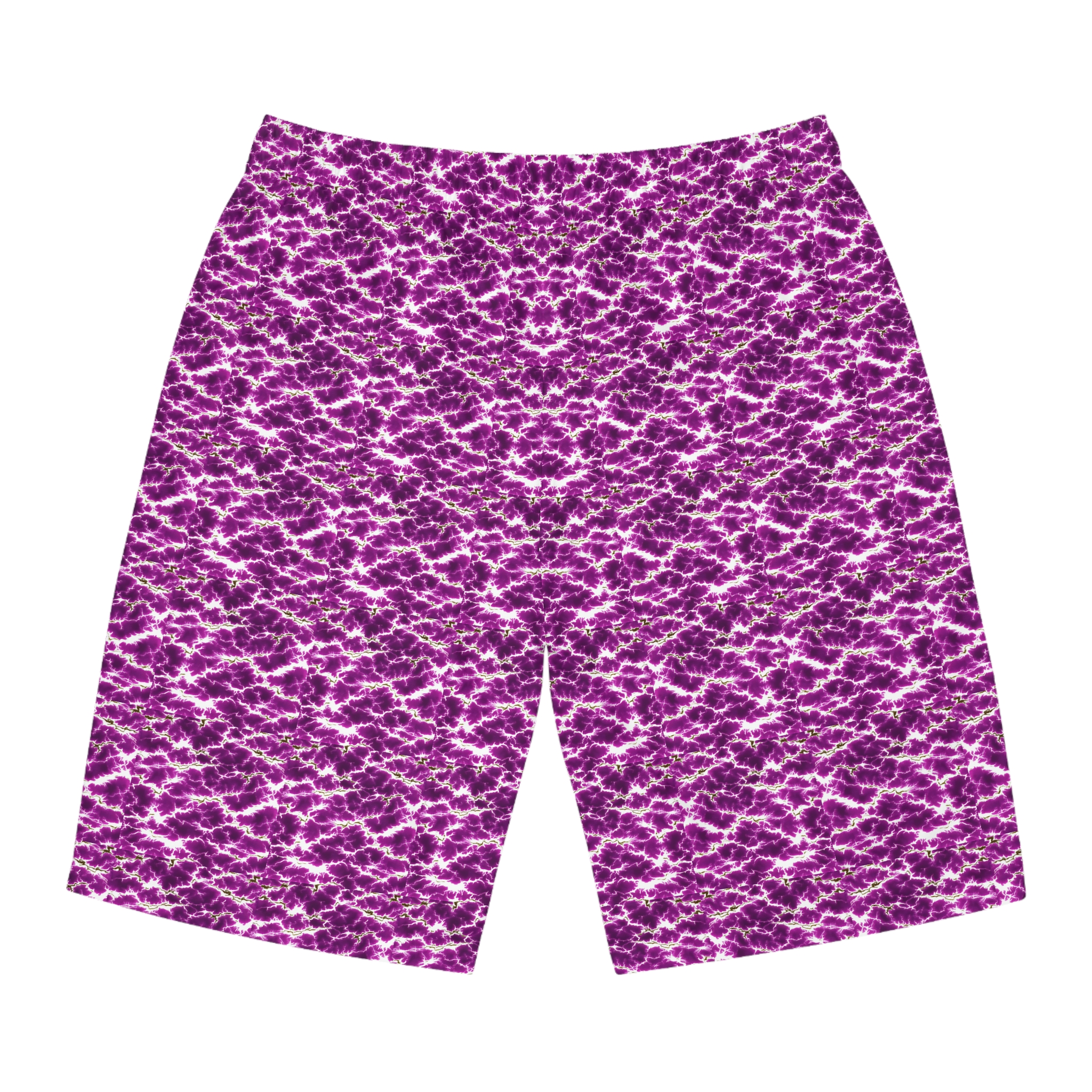 Vibrant Purple Tie-Dye Men's Board Shorts for Summer Adventures - Image 3