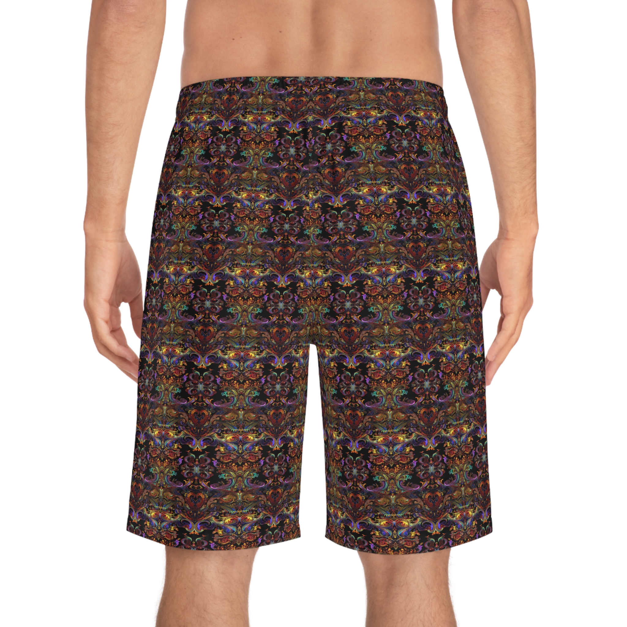 Men's Vibrant Pattern Board Shorts for Beach & Resort Wear - Image 4
