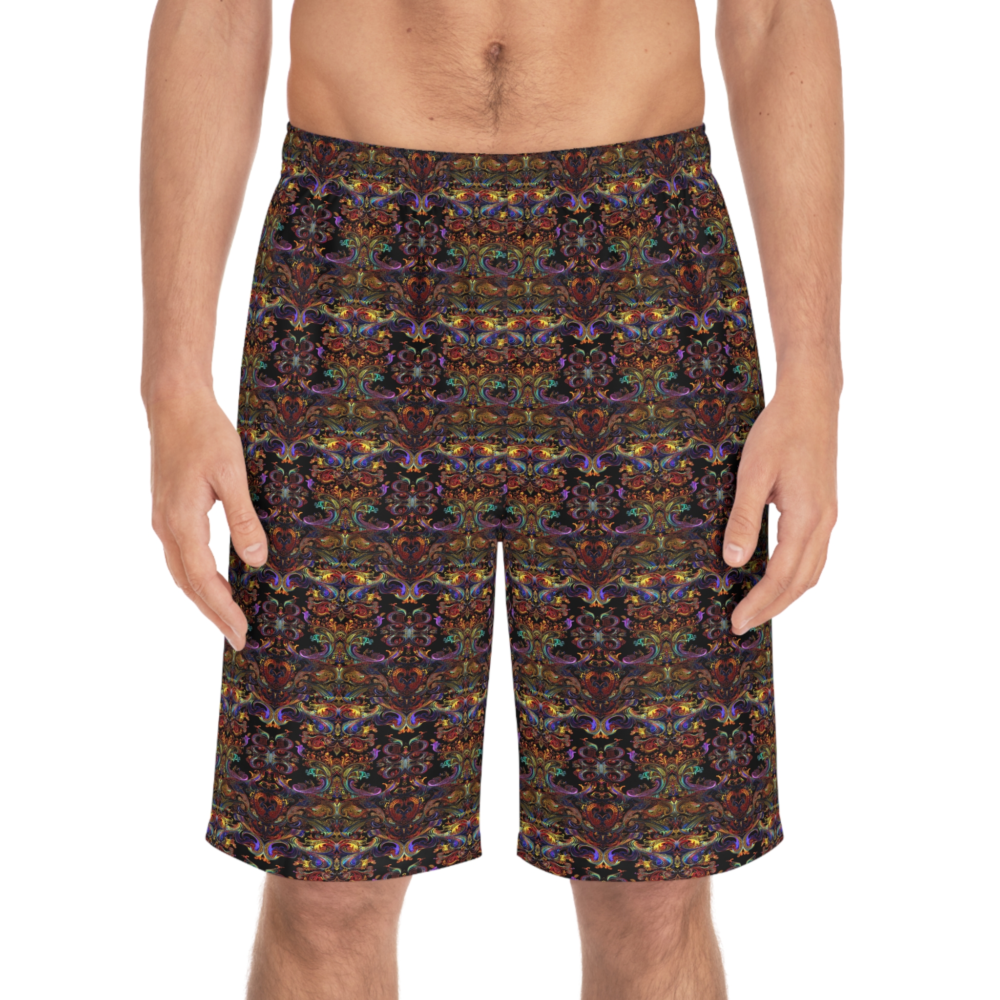 Men's Vibrant Pattern Board Shorts for Beach & Resort Wear
